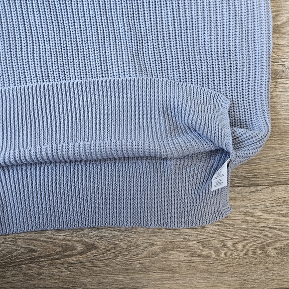 Missguided Powder Blue Mock Neck Knit Sweater with Chain Link Trim - Picture 8 of 13